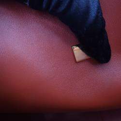 Pre Owned Chanel Red Classic Jumbo Double Flap Bag