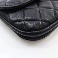 Chanel Black Lambskin Pearl Crush Mini Waist Bag