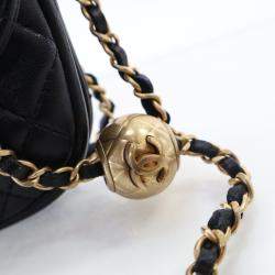 Chanel Black Lambskin Pearl Crush Mini Waist Bag