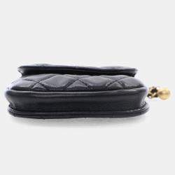 Chanel Black Lambskin Pearl Crush Mini Waist Bag