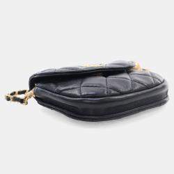 Chanel Black Lambskin Pearl Crush Mini Waist Bag