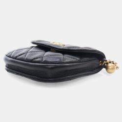 Chanel Black Lambskin Pearl Crush Mini Waist Bag