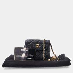 Chanel Black Lambskin Pearl Crush Mini Waist Bag
