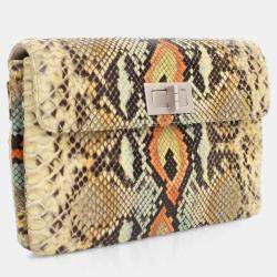 Pre Owned Chanel Multicolor Python Reissue Vintage Clutch
