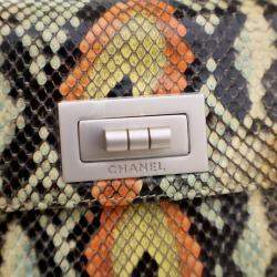 Pre Owned Chanel Multicolor Python Reissue Vintage Clutch