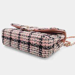 Chanel Pink Tweed Classic Medium Double Flap Bag
