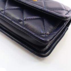 Chanel Navy Lambskin Mini Button On You CC Flap Bag