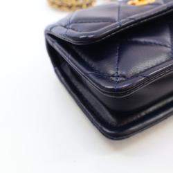 Chanel Navy Lambskin Mini Button On You CC Flap Bag