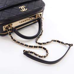 Chanel Black Lambskin Trendy CC Bowling Bag