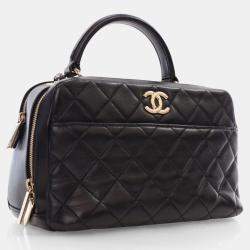Chanel Black Lambskin Trendy CC Bowling Bag