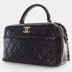 Chanel Black Lambskin Trendy CC Bowling Bag