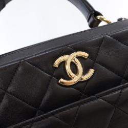 Chanel Black Lambskin Trendy CC Bowling Bag