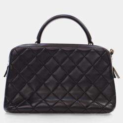 Chanel Black Lambskin Trendy CC Bowling Bag