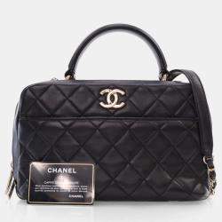 Chanel Black Lambskin Trendy CC Bowling Bag