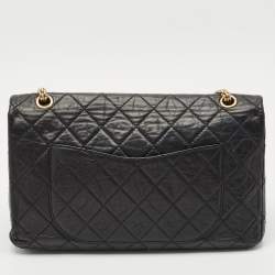 Chanel Black Quilted Aged Leather 227 Reissue 2.55 Flap Bag