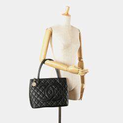Chanel Black Caviar Medallion Tote