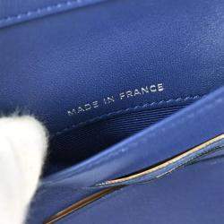 Chanel Blue Lambskin Perforated Bifold Wallet