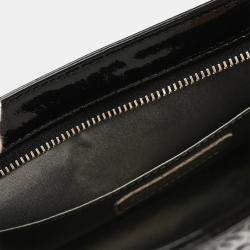 Pre Owned Chanel Black Patent Leather Icon Chain Handbag