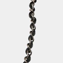 Pre Owned Chanel Black Patent Leather Icon Chain Handbag