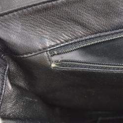 Pre Owned Chanel Black Lambskin Straight Flap Shoulder Bag