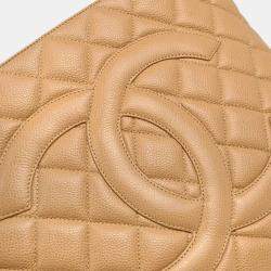 Pre Owned Chanel Beige Calfskin Medallion Tote Bag
