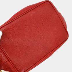 Chanel Red Calfskin Bucket Shoulder Bag