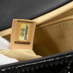 Chanel Black Patent Leather Coco Boy Shoulder Bag