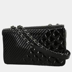 Chanel Black Patent Leather Coco Boy Shoulder Bag