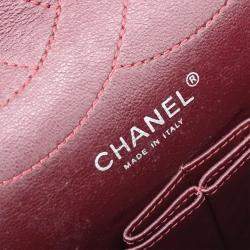 Pre Owned Chanel Black Calfskin 2.55 Jumbo Classic Double Flap Shoulder Bag