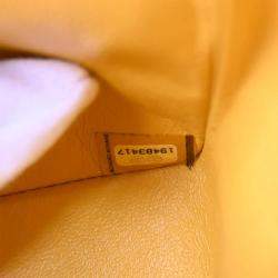 Pre Owned Chanel Yellow Lambskin Medium Classic Double Flap Shoulder Bag