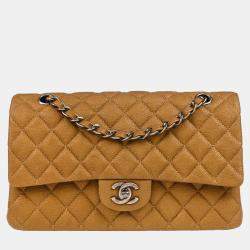 Chanel Brown Calfskin Medium Classic Double Flap Shoulder Bag