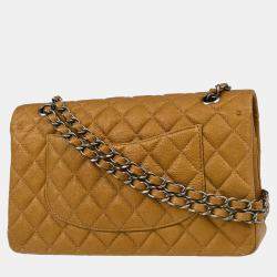 Chanel Brown Calfskin Medium Classic Double Flap Shoulder Bag