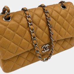 Chanel Brown Calfskin Medium Classic Double Flap Shoulder Bag