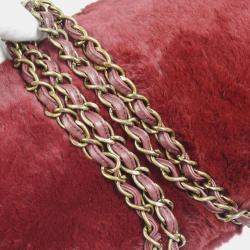 Pre Owned Chanel Bordeaux Fur Chain Tote Bag