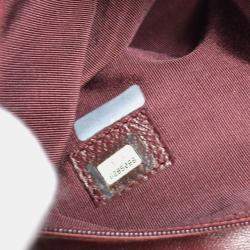 Pre Owned Chanel Bordeaux Fur Chain Tote Bag