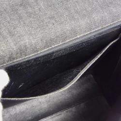 Pre Owned Chanel Black Denim Medium Top Handle Bag 