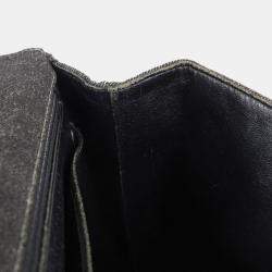 Pre Owned Chanel Black Denim Medium Top Handle Bag 