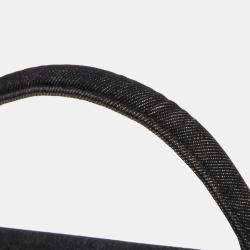 Pre Owned Chanel Black Denim Medium Top Handle Bag 