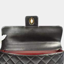 Chanel Black Lambskin Quilted Briefcase Laptop Bag 