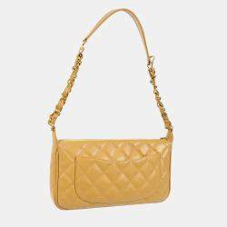 مملوكة مسبقًا Chanel Beige Calfskin Chain Shoulder Bag 
