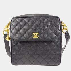 Chanel Black Calfskin Crossbody Flap Shoulder Bag