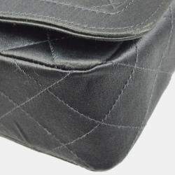 Chanel Satin Single Flap Turnlock Shoulder Bag 
