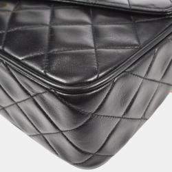 Pre Owned Chanel Black Lambskin Fringe Bijou Chain Shoulder Bag