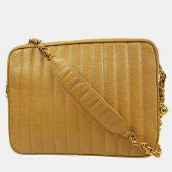 Pre Owned Chanel Beige Calfskin Mademoiselle Shoulder Bag