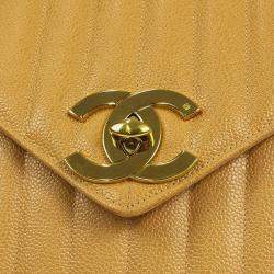 Pre Owned Chanel Beige Calfskin Mademoiselle Shoulder Bag