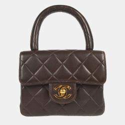 Chanel Brown Lambskin Mini Square Handbag