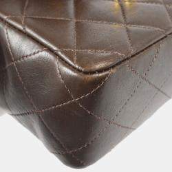 Chanel Brown Lambskin Mini Square Handbag