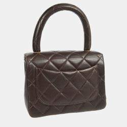 Chanel Brown Lambskin Mini Square Handbag