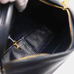 Chanel Navy Chevron Lambskin Vintage Front Pocket Small Camera Bag