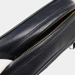 Chanel Navy Chevron Lambskin Vintage Front Pocket Small Camera Bag